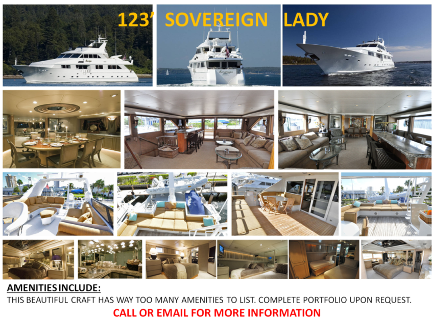 123′ Sovereign Lady Luxury Mega Yacht Yachts Caymans