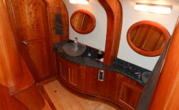 74′ Power Catamaran Internal bathroom